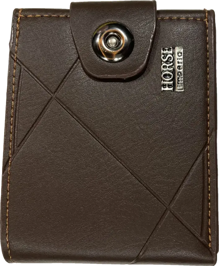 HORSE Imperial Snap-Lock Bifold Wallet: chocolate brown, front