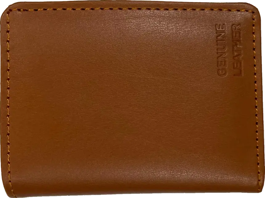Carve Slim Leather Card Wallet: cognac tan, front